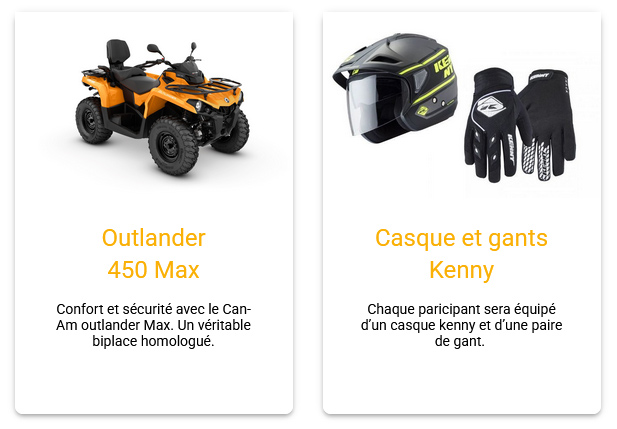 Equipement fourni pour le quad