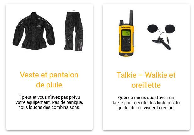 Equipements du pilote de quad